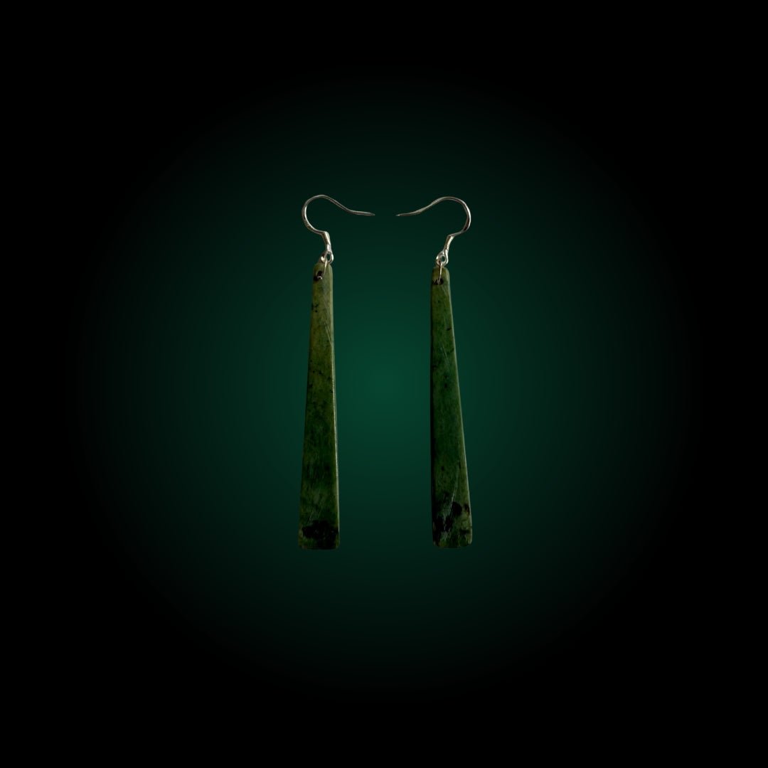 Earrings - Medium - Inanga Pounamu - RIVERSTONE CARVING