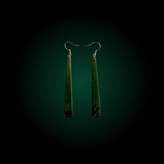 Earrings - Medium - Inanga Pounamu - RIVERSTONE CARVING