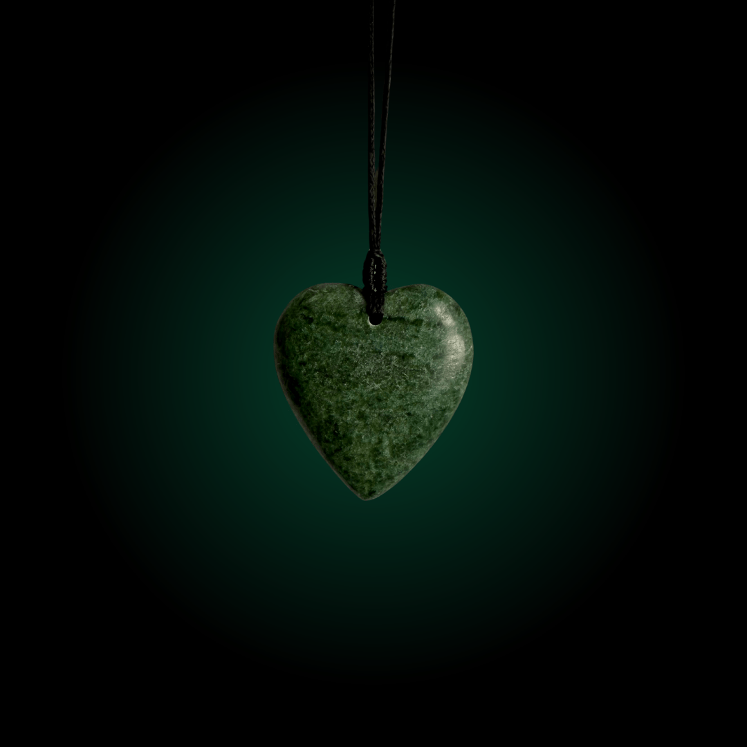 Heart - Medium - Auhunga Pounamu - RIVERSTONE CARVING